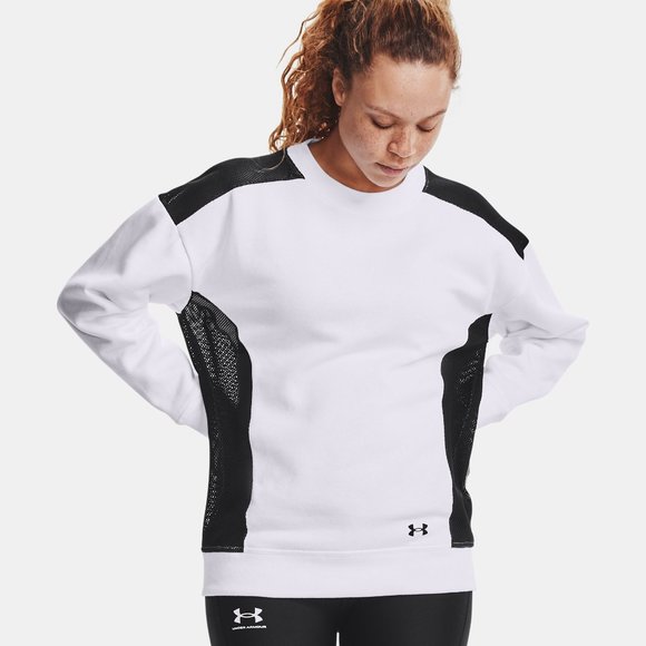 NWT Under Armour Women's Volleyball Oversized Pullover White/Black, Size S/M - Picture 1 of 10